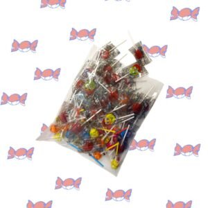 BOLSA PERSONALIZADA CARMELOS CON PALO, PIRULETAS 500G